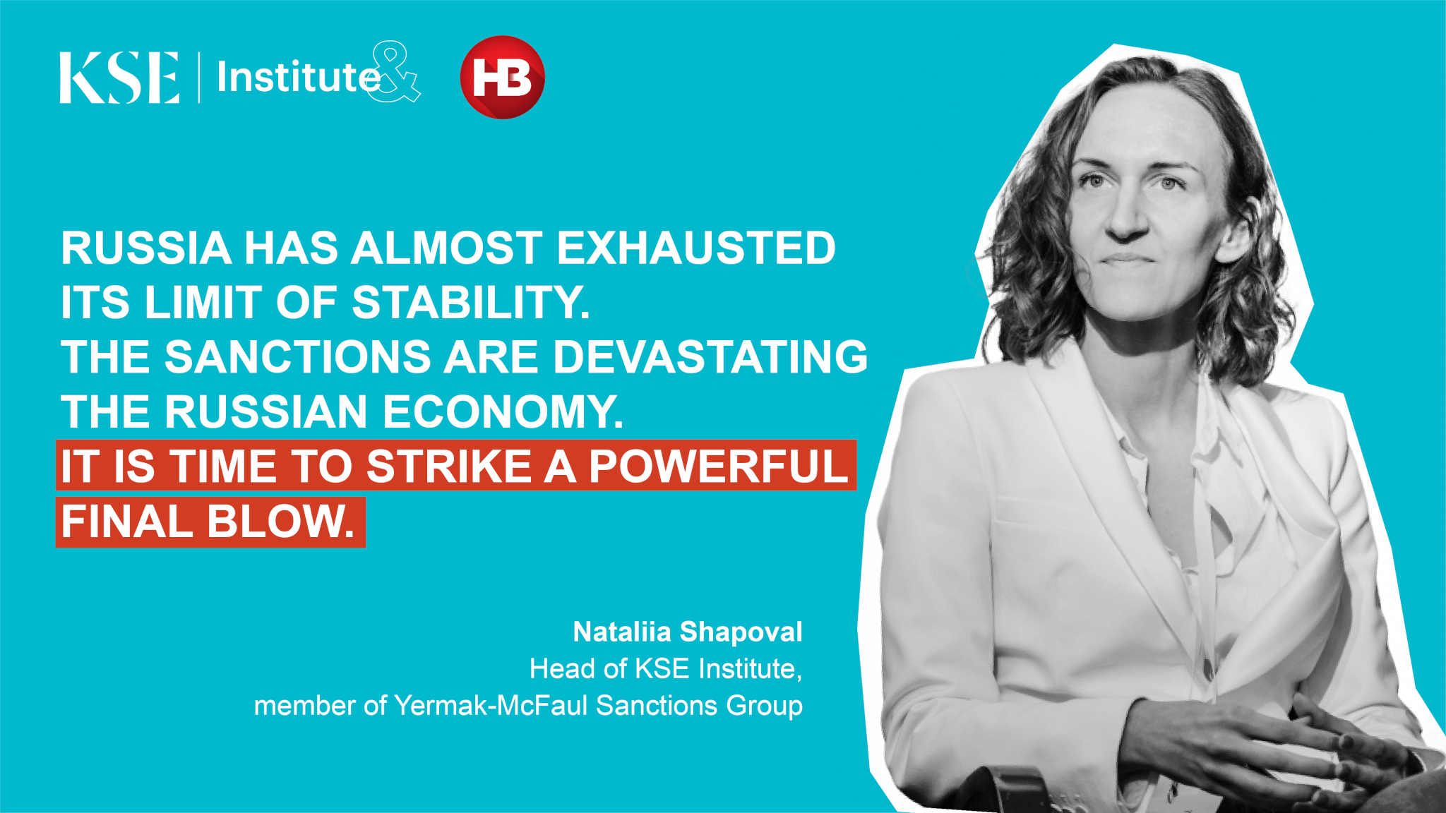 Head of KSE Institute Nataliia Shapoval: “Russia has almost exhausted its sustainability limit”