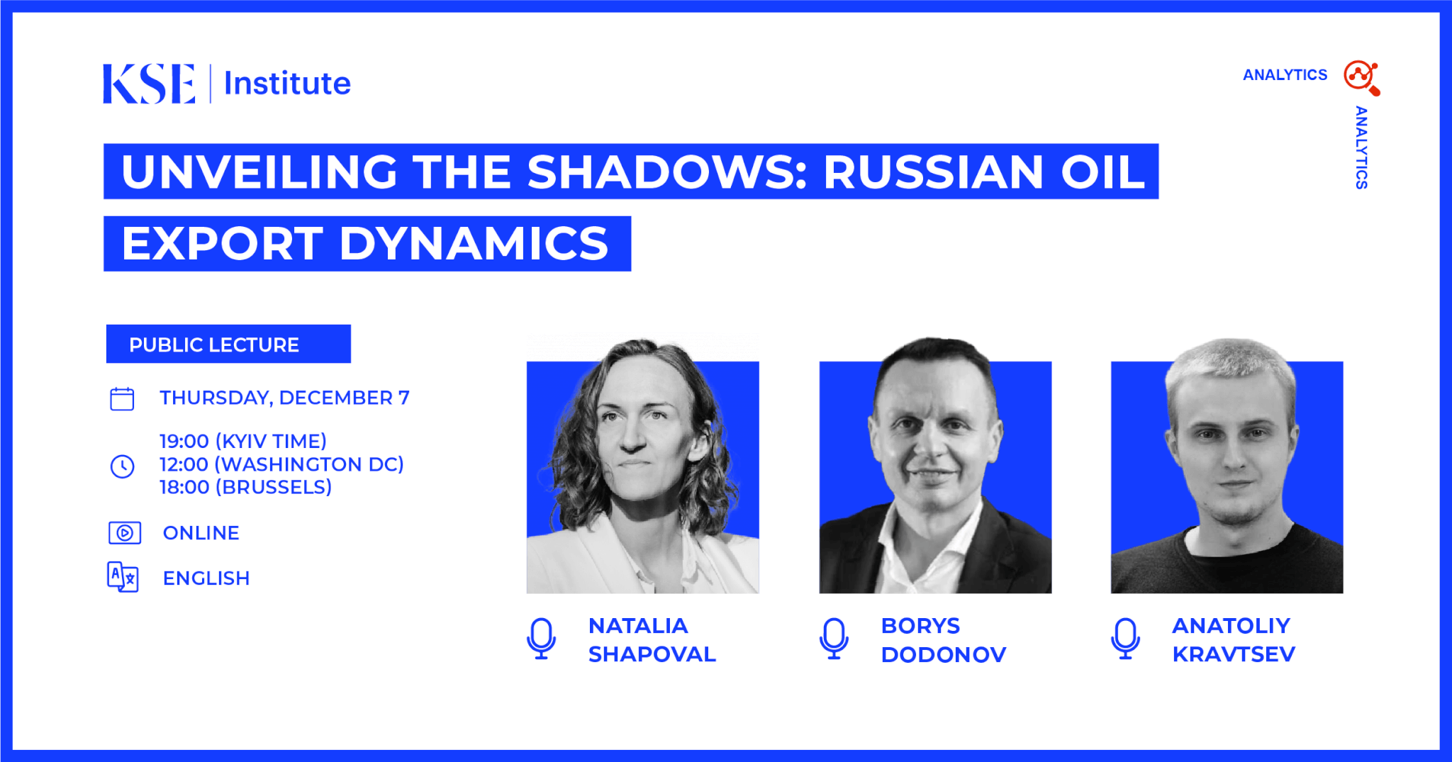 KSE Institute will hold a public lecture on the dynamics of Russian oil exports and sanctions violations