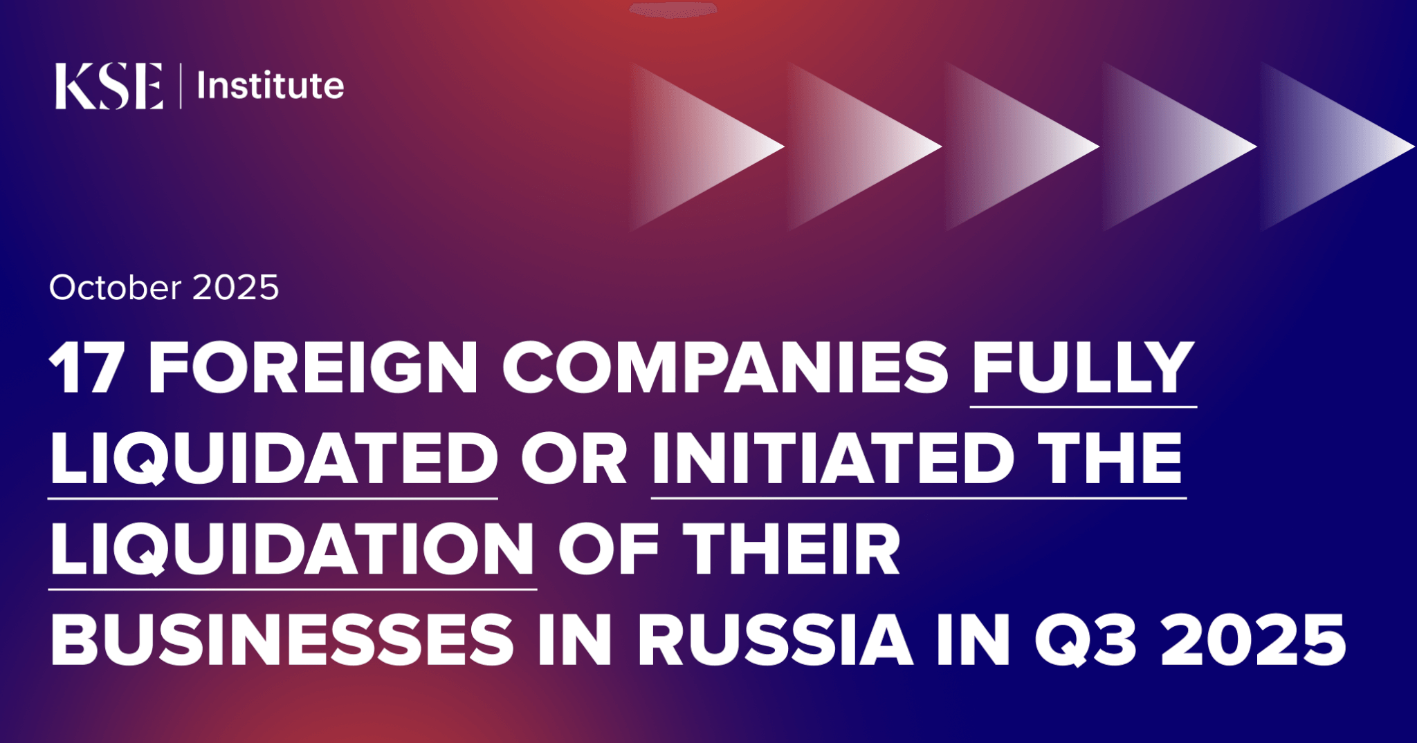 17 foreign companies fully liquidated or initiated the liquidation of their businesses in Russia in Q3 2025 — one of the highest figures since the start of the full-scale invasion — KSE Institute